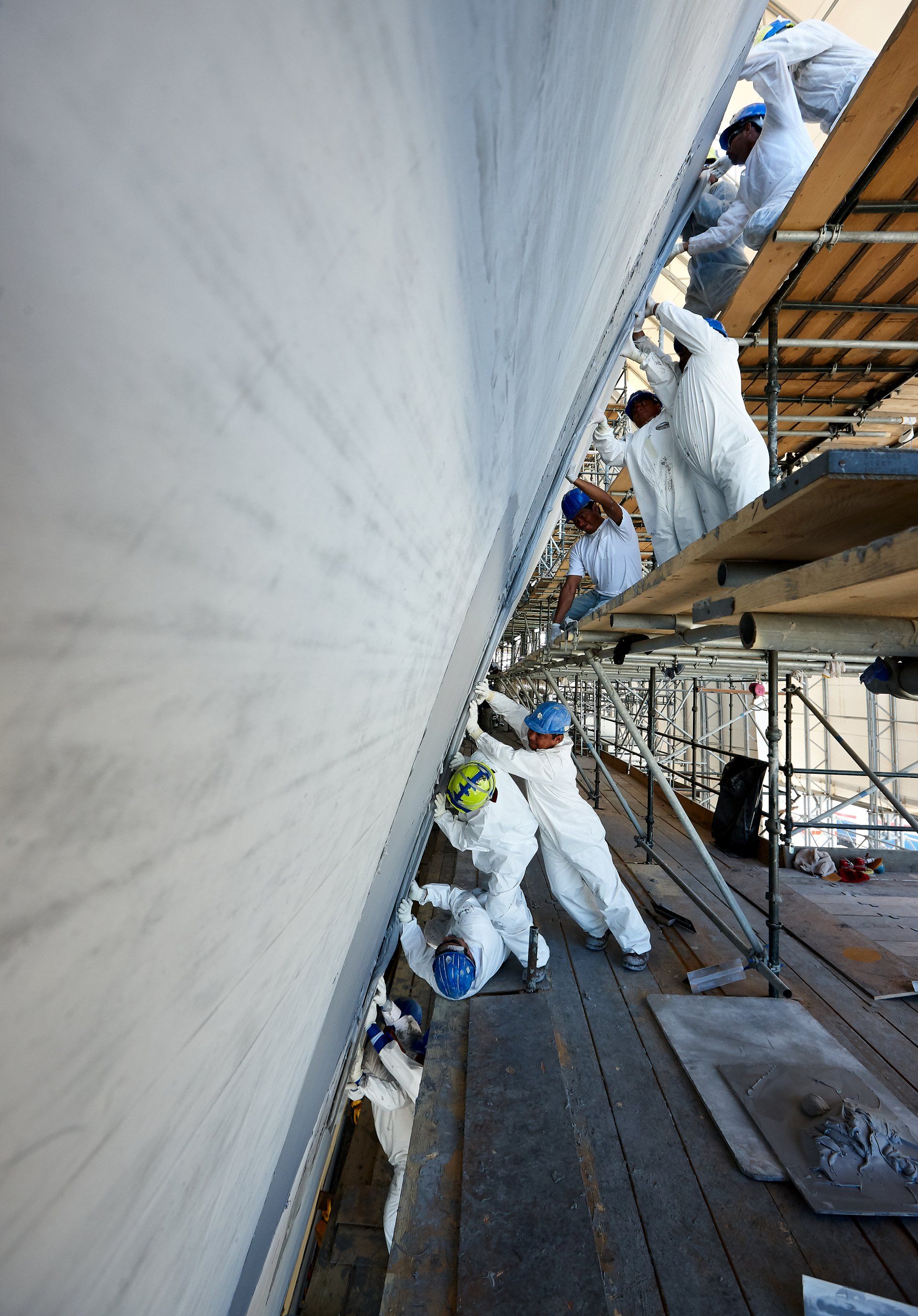 Transformation from a navy frigate to M/Y Yas in Abu Dhabi U.A.E. 2010. ©Dick Holthuis International Yacht Photographer.