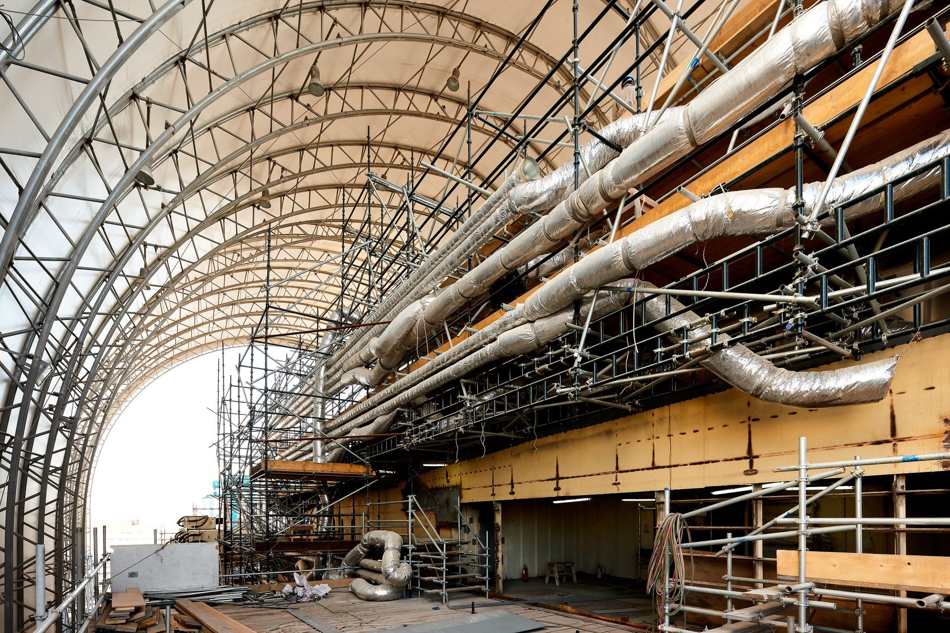 Transformation from a navy frigate to M/Y Yas in Abu Dhabi U.A.E. 2010. ©Dick Holthuis International Yacht Photographer.