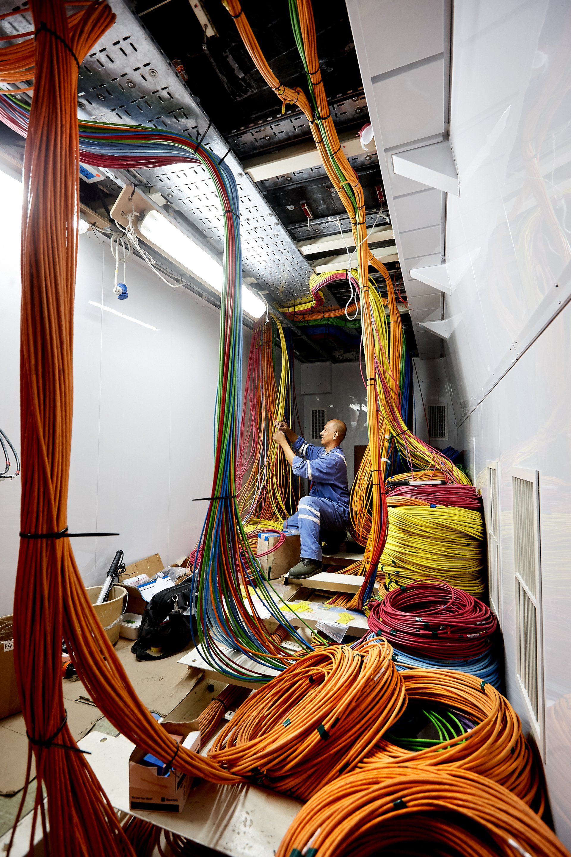 Transformation from a navy frigate to M/Y Yas in Abu Dhabi U.A.E. 2011. ©Dick Holthuis International Yacht Photographer.
