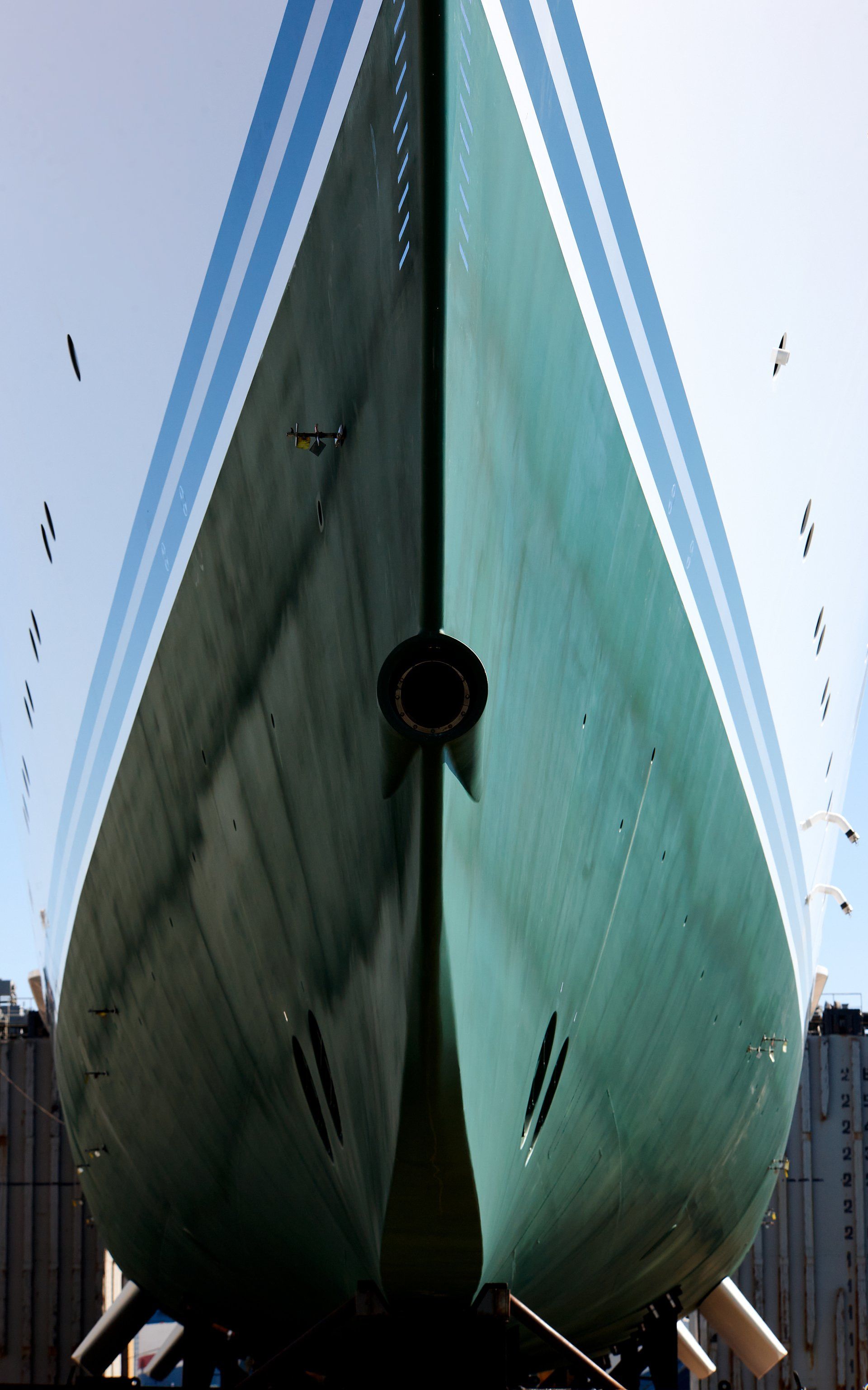 141m M/Y Yas during the launch in Abu Dhabi U.A.E. 2011. ©Dick Holthuis International Yacht Photographer.