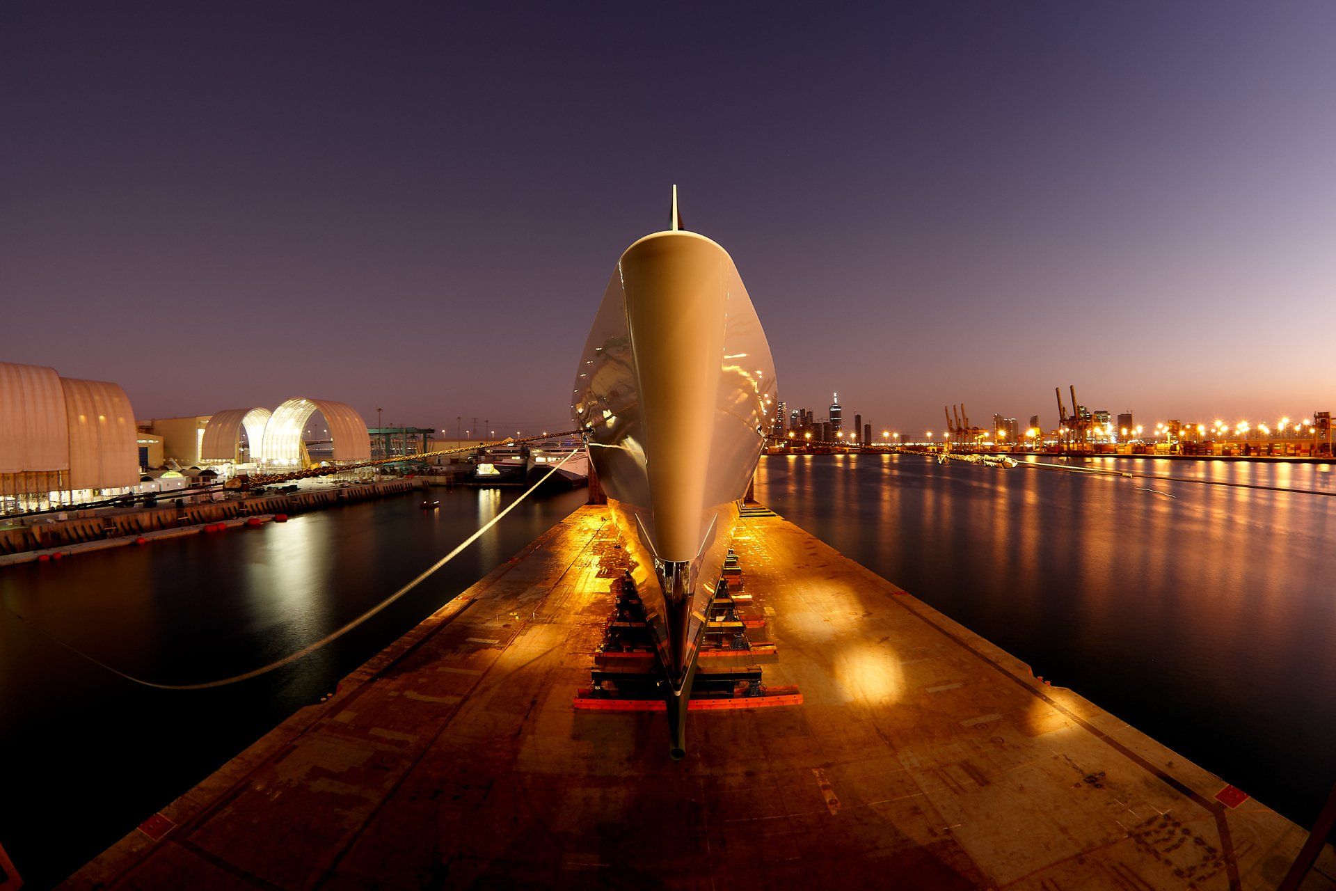 141m M/Y Yas during the launch in Abu Dhabi U.A.E. 2011. ©Dick Holthuis International Yacht Photographer.