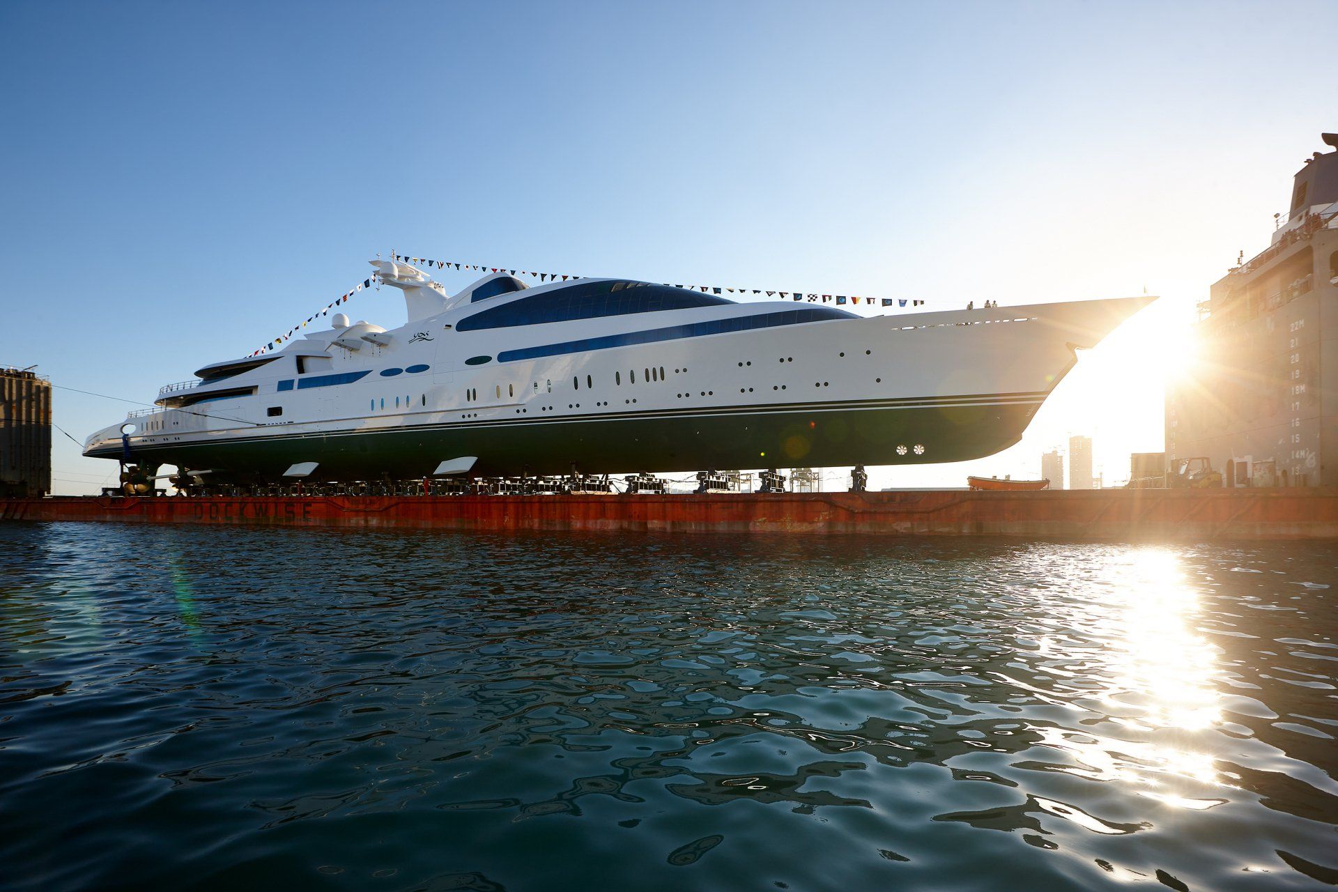 141m M/Y Yas during the launch in Abu Dhabi U.A.E. 2011. ©Dick Holthuis International Yacht Photographer.