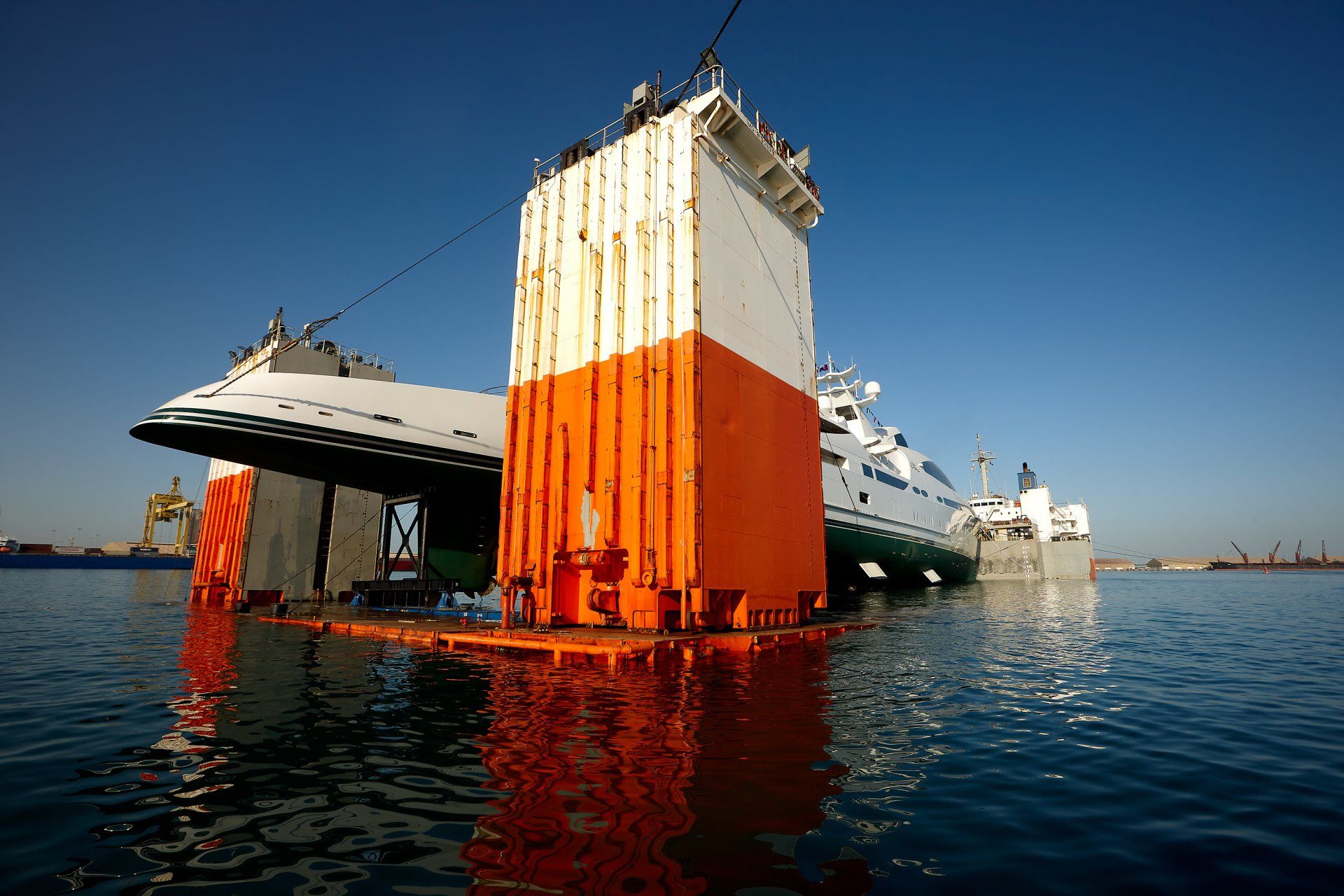 141m M/Y Yas during the launch in Abu Dhabi U.A.E. 2011. ©Dick Holthuis International Yacht Photographer.