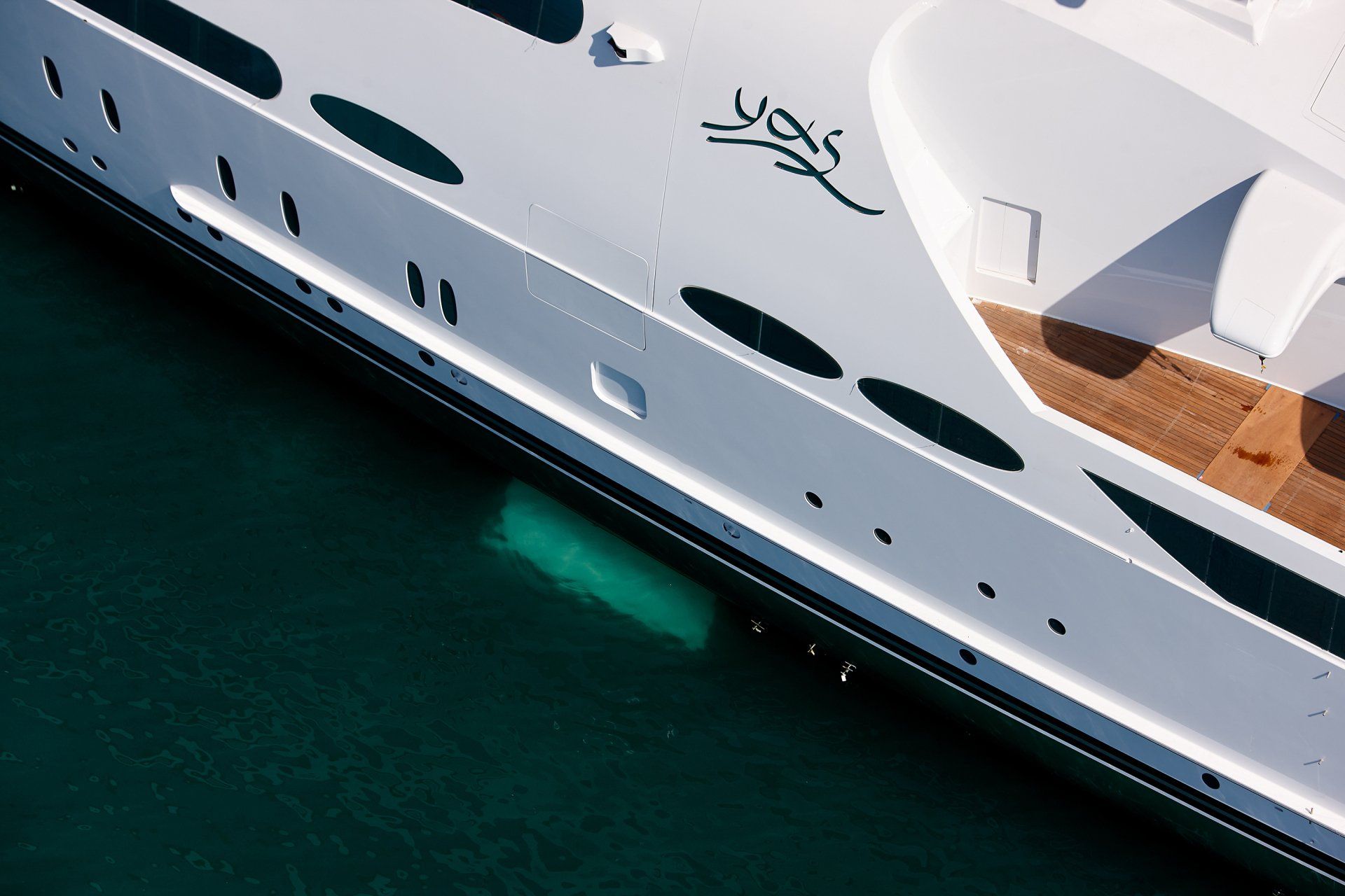 141m M/Y Yas during the launch in Abu Dhabi U.A.E. 2011. ©Dick Holthuis International Yacht Photographer.