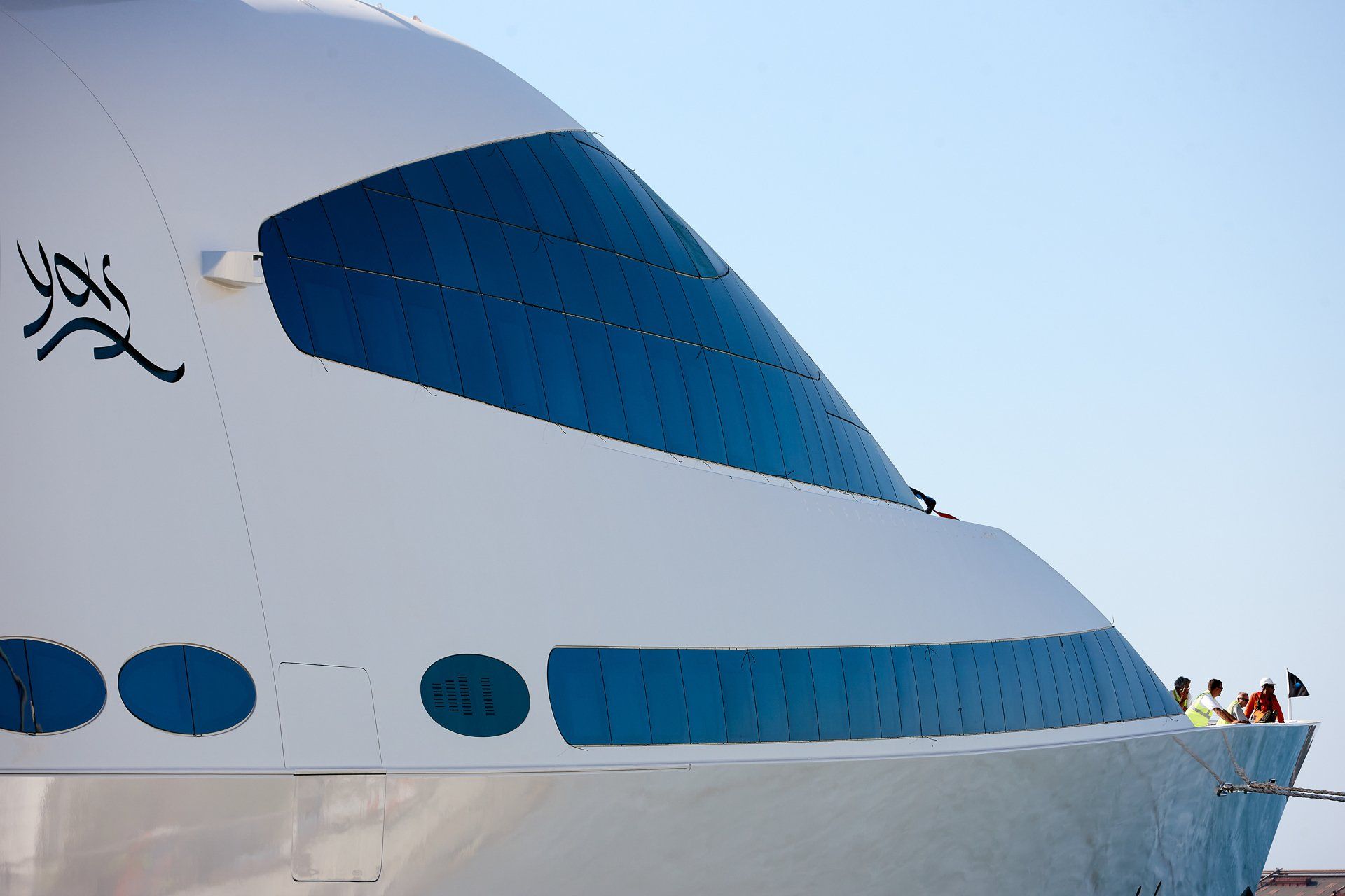 141m M/Y Yas during the launch in Abu Dhabi U.A.E. 2011. ©Dick Holthuis International Yacht Photographer.