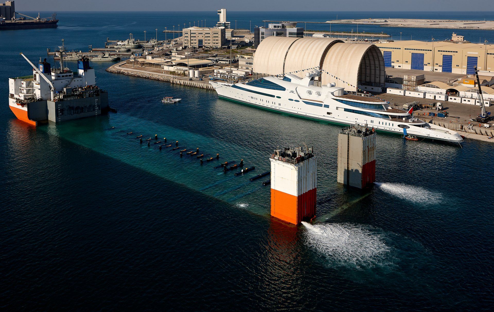 141m M/Y Yas during the launch in Abu Dhabi U.A.E. 2011. ©Dick Holthuis International Yacht Photographer.