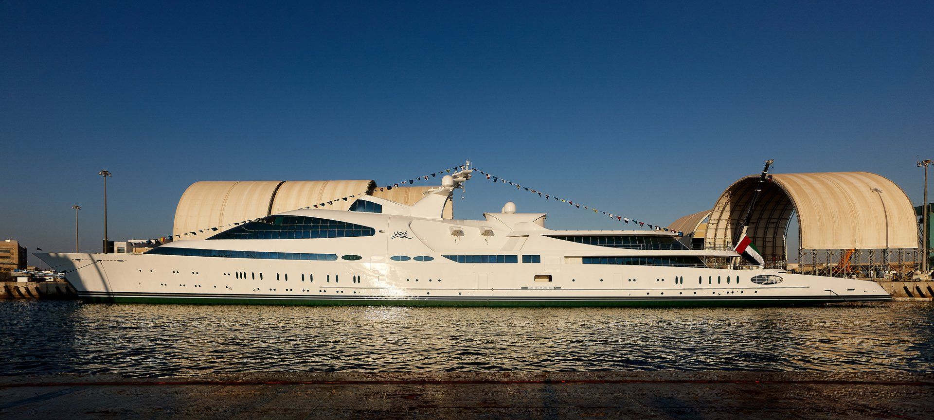 141m M/Y Yas during the launch in Abu Dhabi U.A.E. 2011. ©Dick Holthuis International Yacht Photographer.