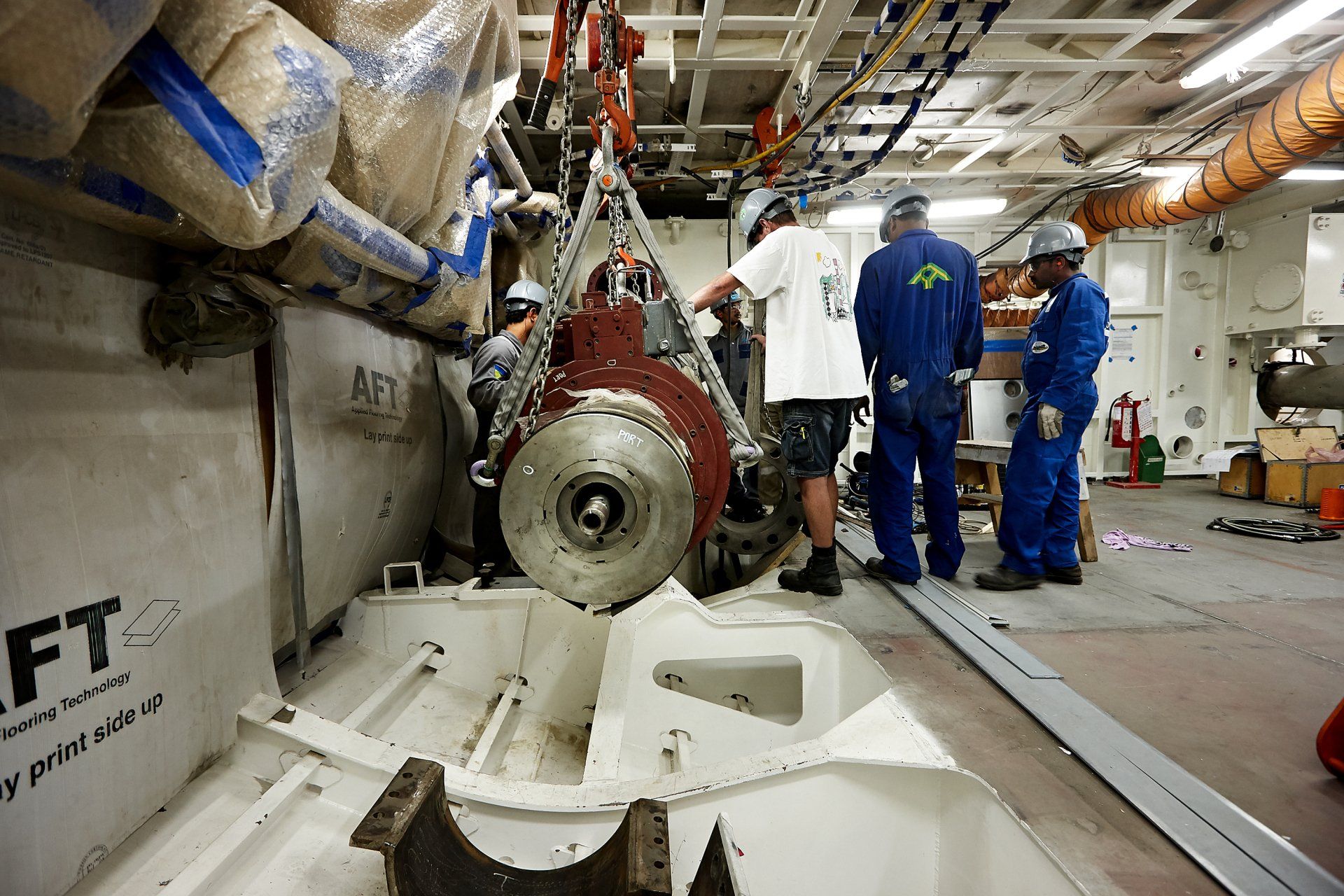 Transformation from a navy frigate to M/Y Yas in Abu Dhabi U.A.E. 2010. ©Dick Holthuis International Yacht Photographer.