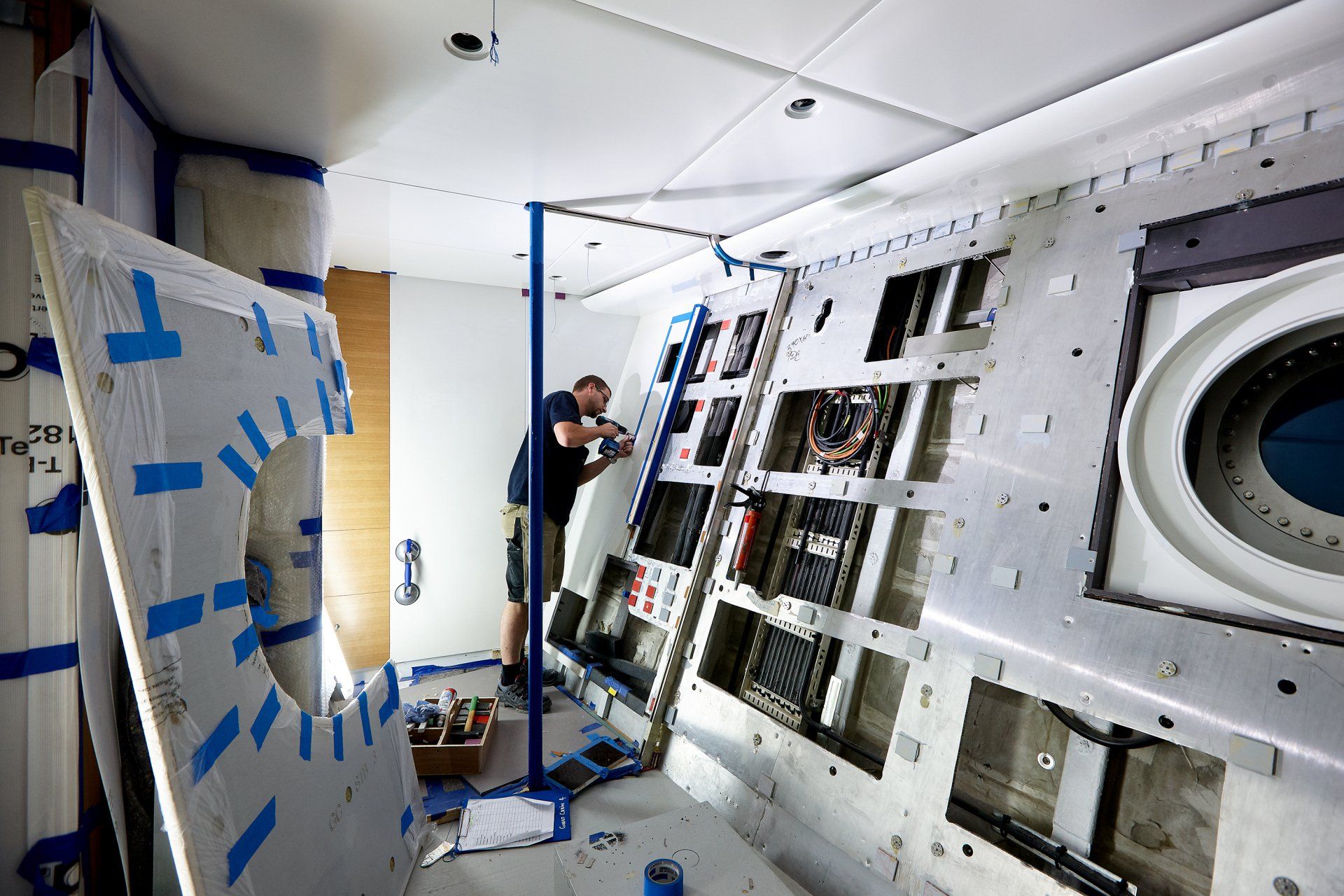 Transformation from a navy frigate to M/Y Yas in Abu Dhabi U.A.E. 2010. ©Dick Holthuis International Yacht Photographer.