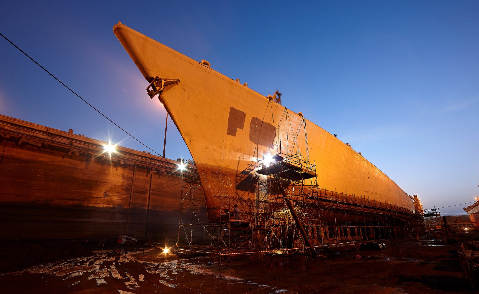 Transformation from a navy frigate to M/Y Yas in Abu Dhabi U.A.E. 2008. ©Dick Holthuis International Yacht Photographer.
