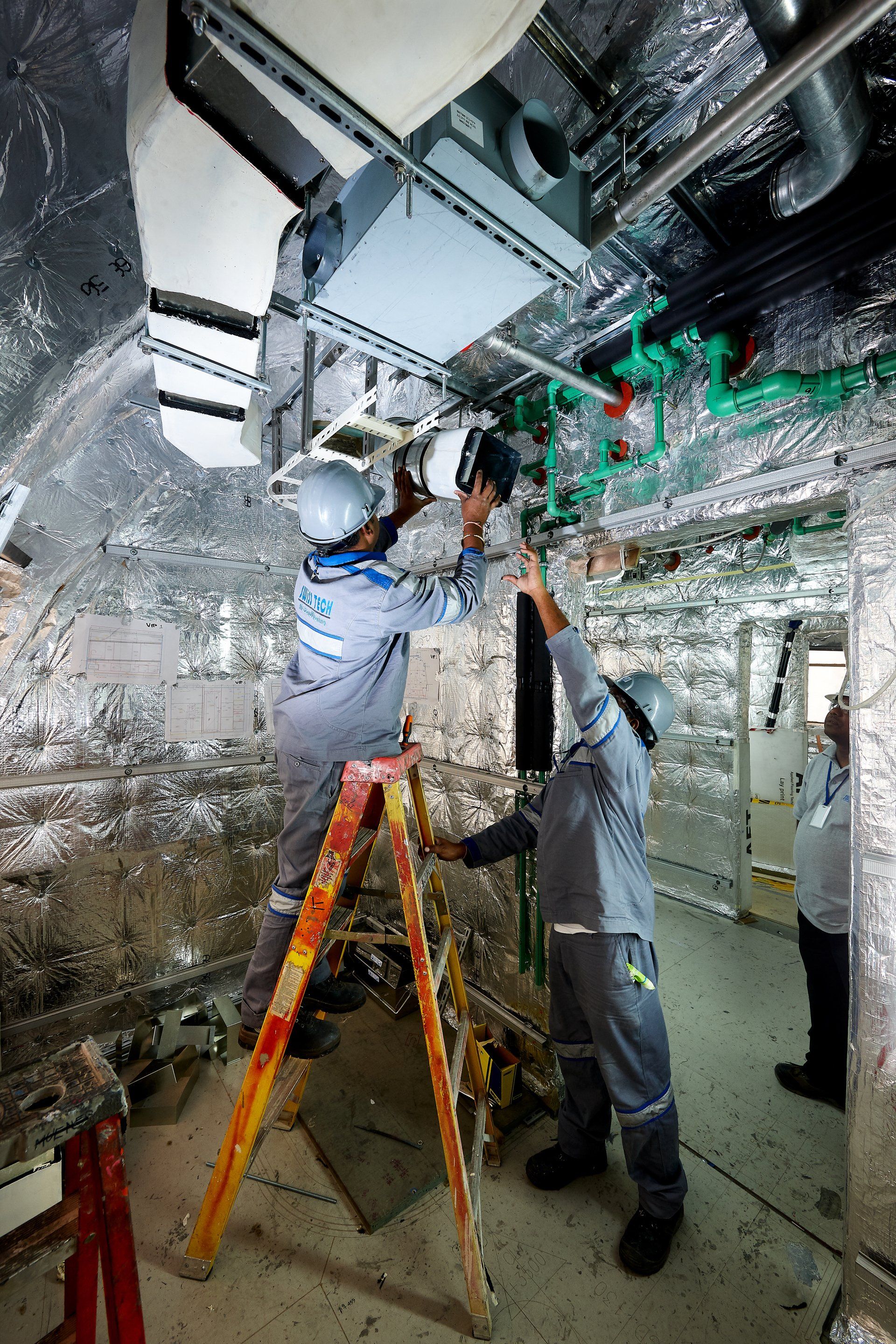 Transformation from a navy frigate to M/Y Yas in Abu Dhabi U.A.E. 2010. ©Dick Holthuis International Yacht Photographer.
