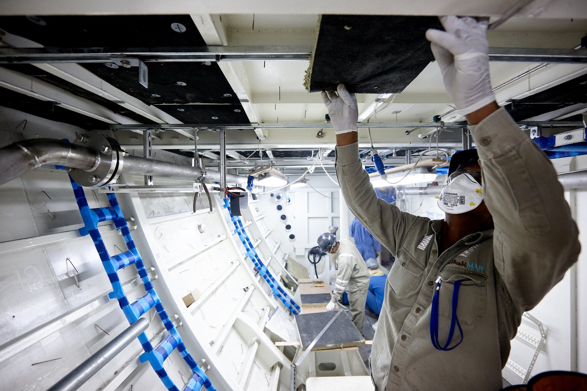 Transformation from a navy frigate to M/Y Yas in Abu Dhabi U.A.E. 2010. ©Dick Holthuis International Yacht Photographer.
