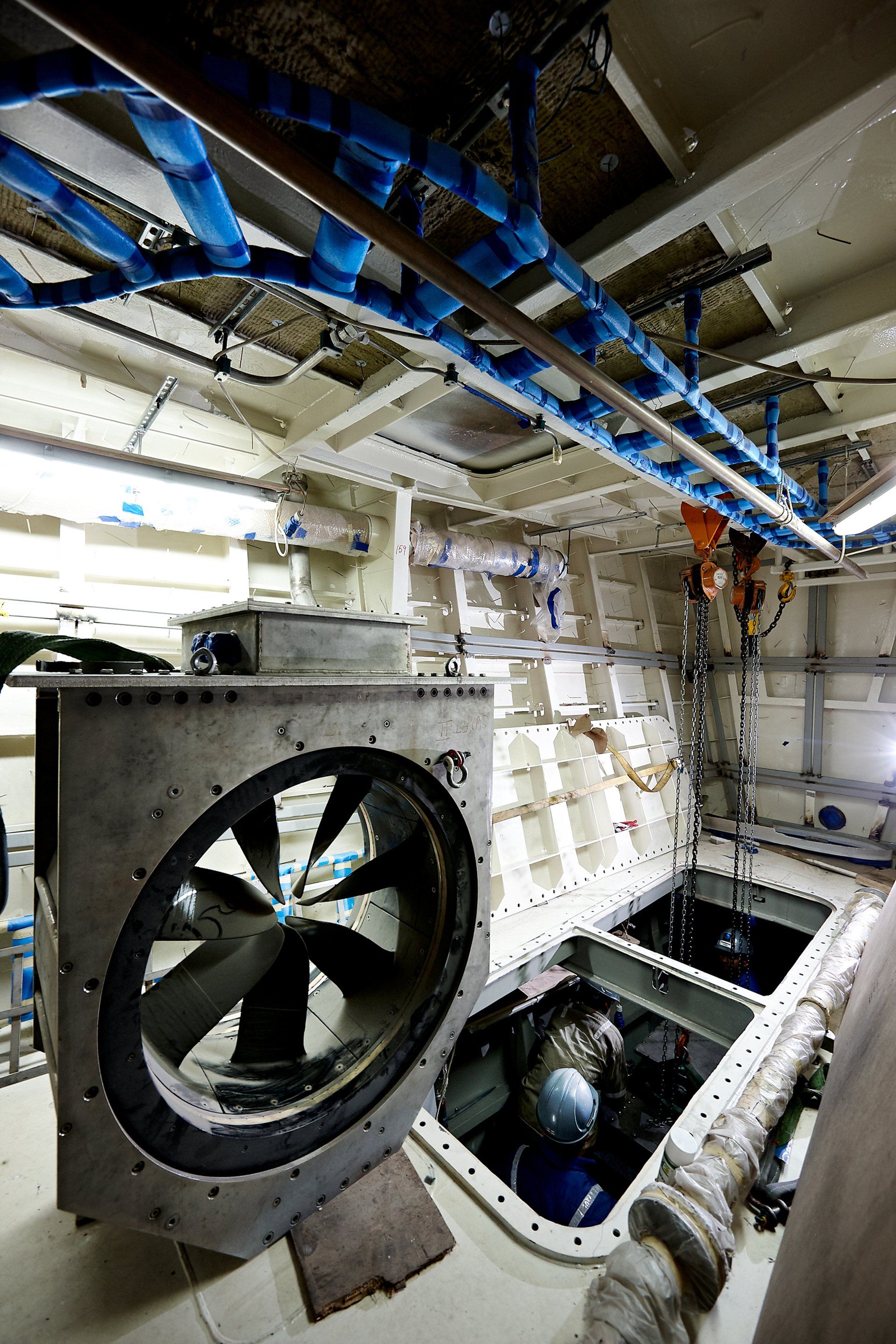 Transformation from a navy frigate to M/Y Yas in Abu Dhabi U.A.E. 2010. ©Dick Holthuis International Yacht Photographer.