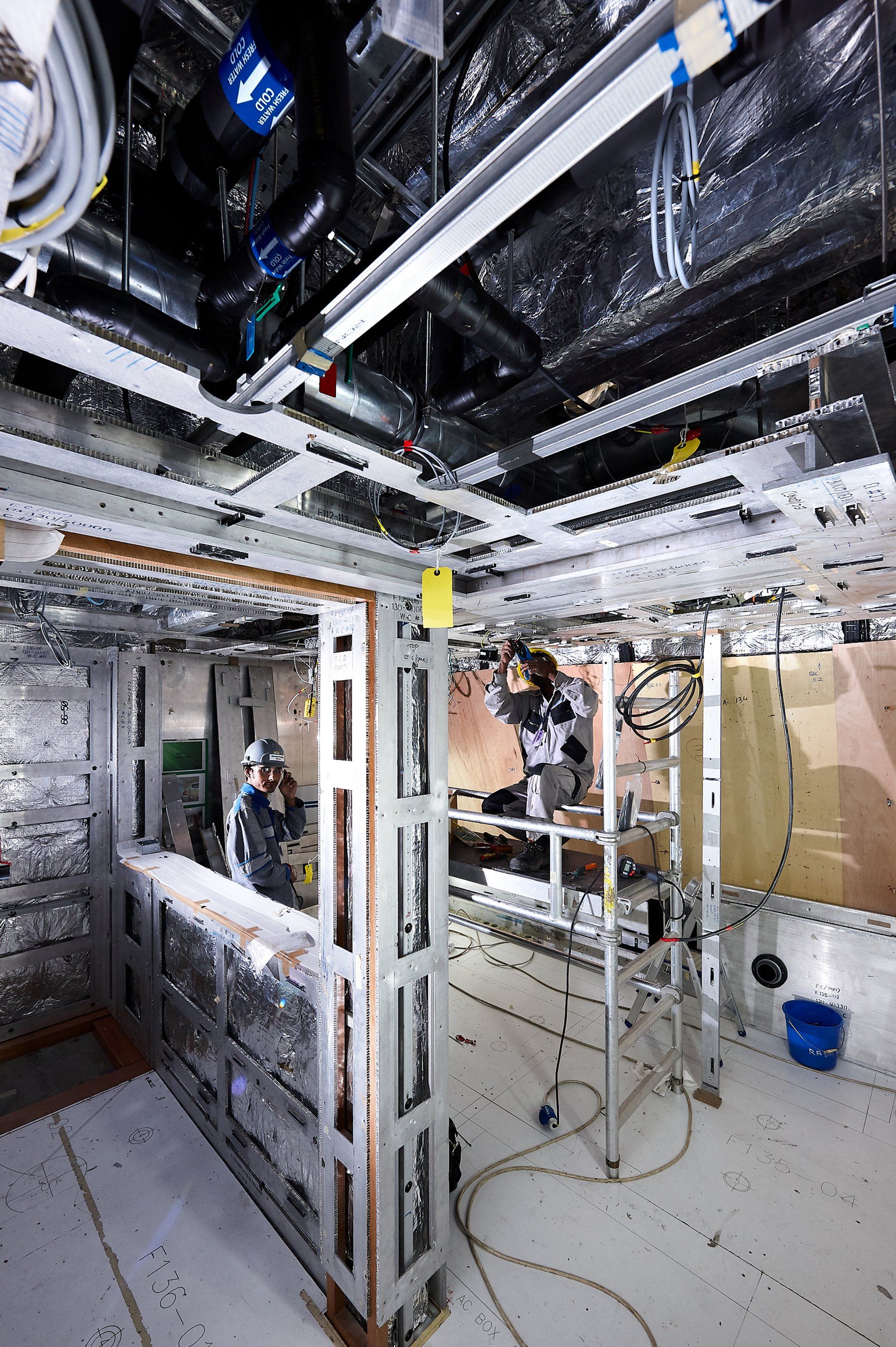 Transformation from a navy frigate to M/Y Yas in Abu Dhabi U.A.E. 2010. ©Dick Holthuis International Yacht Photographer.