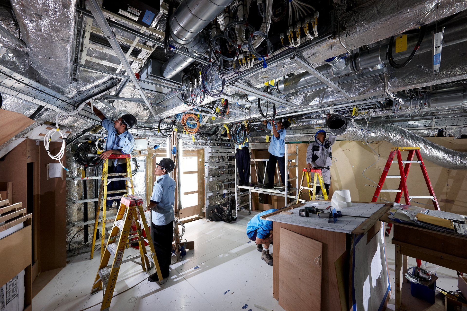 Transformation from a navy frigate to M/Y Yas in Abu Dhabi U.A.E. 2010. ©Dick Holthuis International Yacht Photographer.