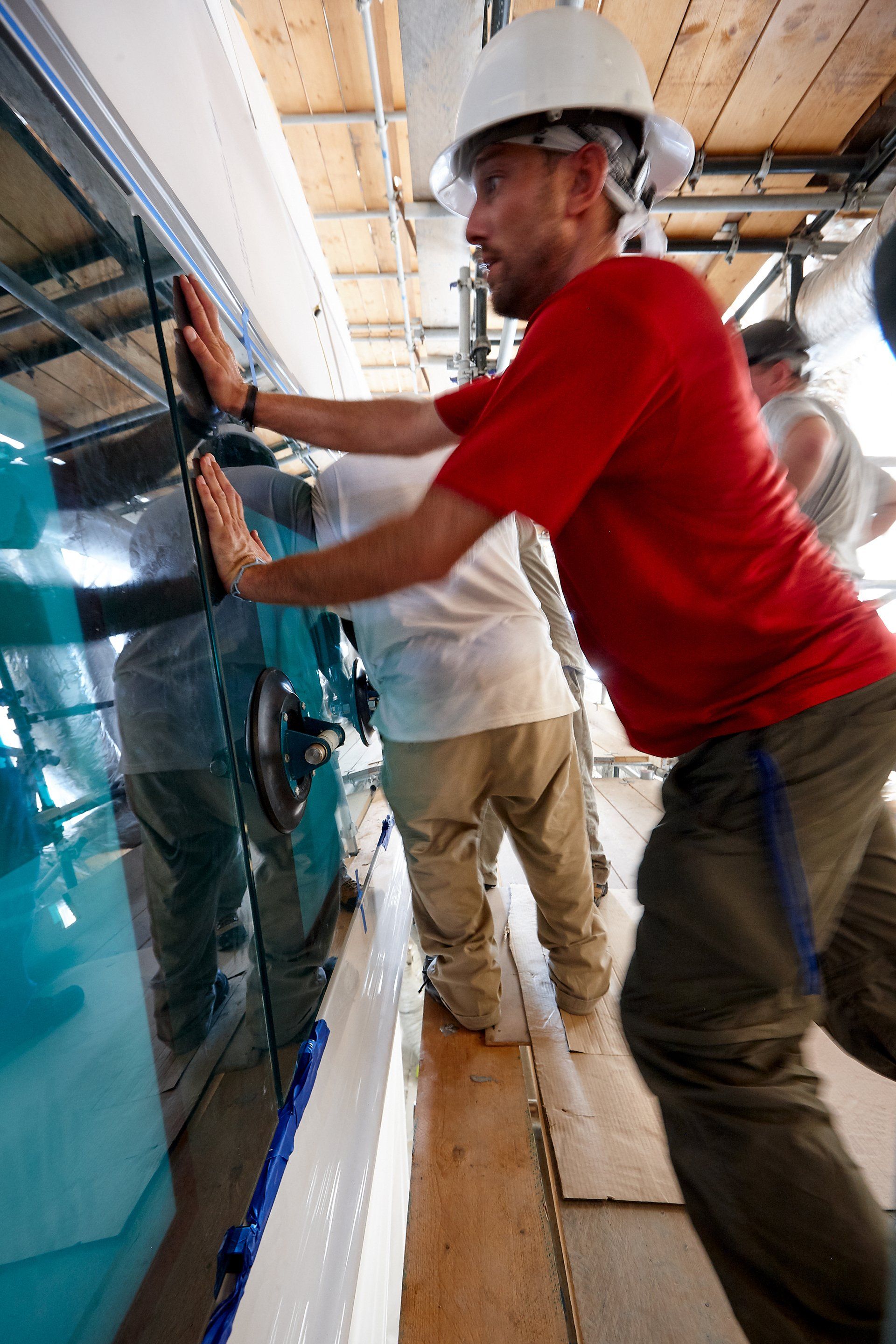Transformation from a navy frigate to M/Y Yas in Abu Dhabi U.A.E. 2010. ©Dick Holthuis International Yacht Photographer.