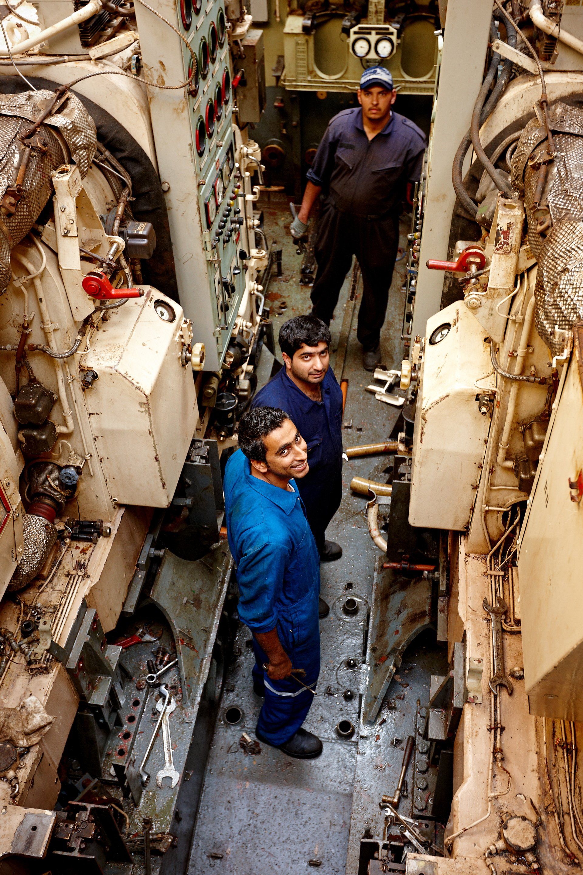 Transformation from a navy frigate to M/Y Yas in Abu Dhabi U.A.E. 2008. ©Dick Holthuis International Yacht Photographer.