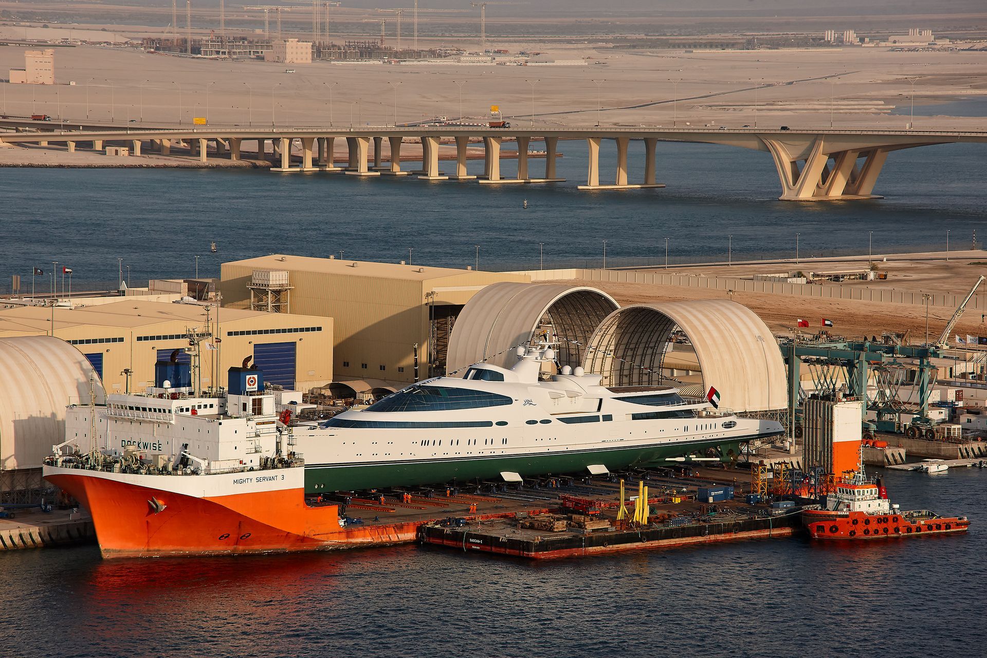 141m M/Y Yas during the launch in Abu Dhabi U.A.E. 2011. ©Dick Holthuis International Yacht Photographer.