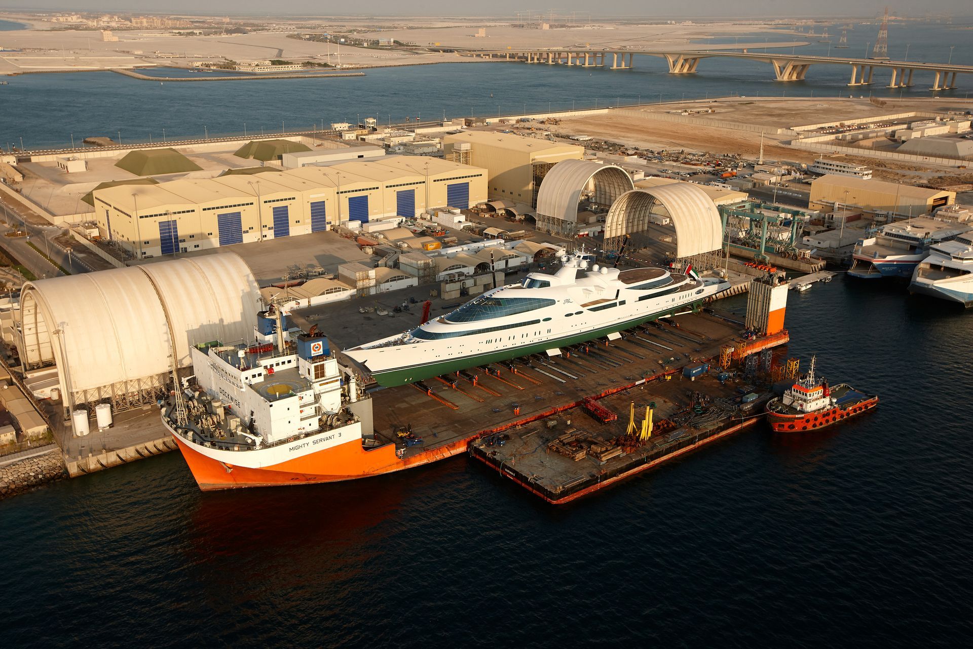 141m M/Y Yas during the launch in Abu Dhabi U.A.E. 2011. ©Dick Holthuis International Yacht Photographer.