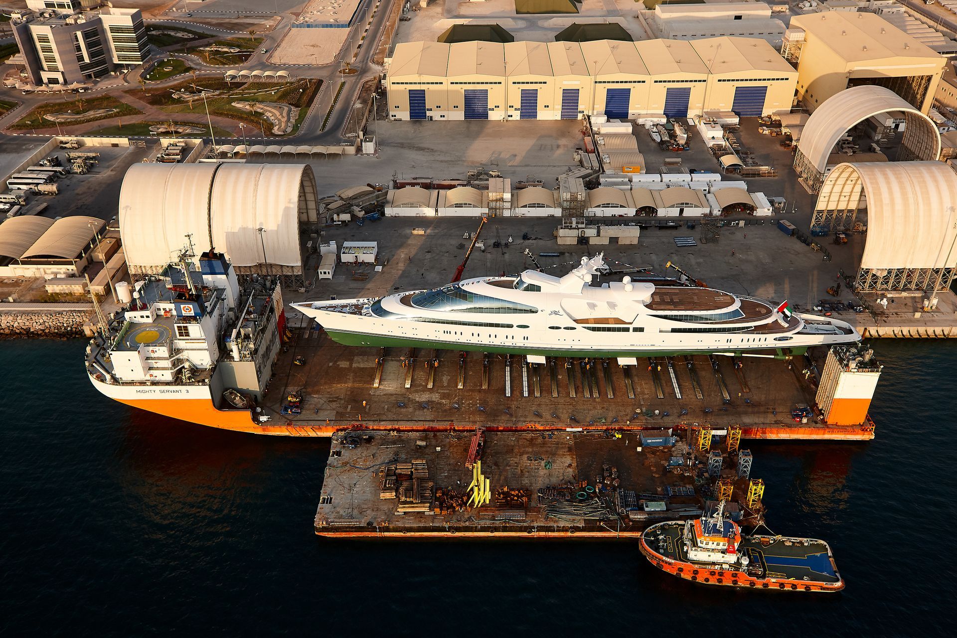141m M/Y Yas during the launch in Abu Dhabi U.A.E. 2011. ©Dick Holthuis International Yacht Photographer.