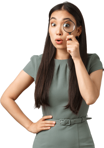 Woman With Magnifying Glass