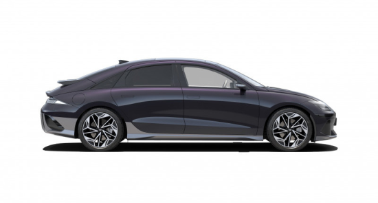 A black car is shown from the side on a white background.