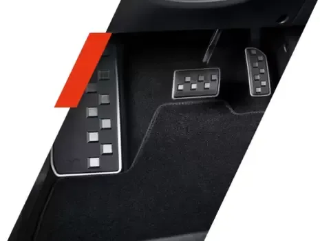 A close up of a car 's pedals with squares on them Ioniq 5 N
