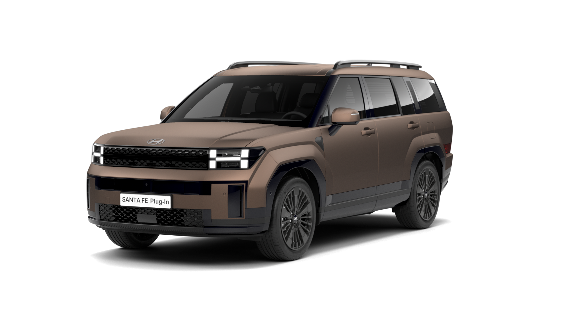 A brown jeep is shown on a white background. Santa Fe 