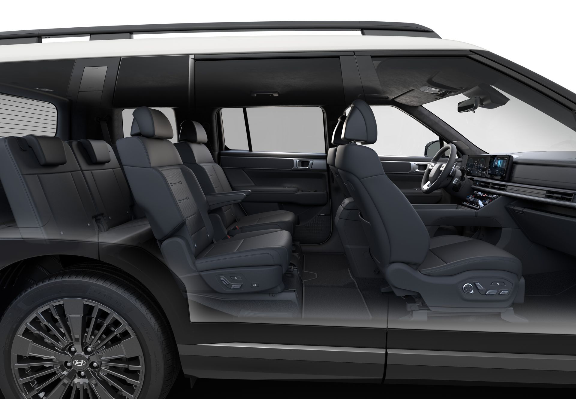 The interior of a ford expedition is shown with the doors open. Santa Fe