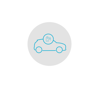 A line drawing of a car with a bottle of gas on the back. Ioniq 5 N