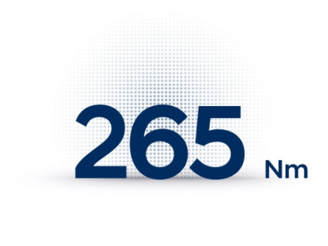 The number 265 is written in blue on a white background. Kona