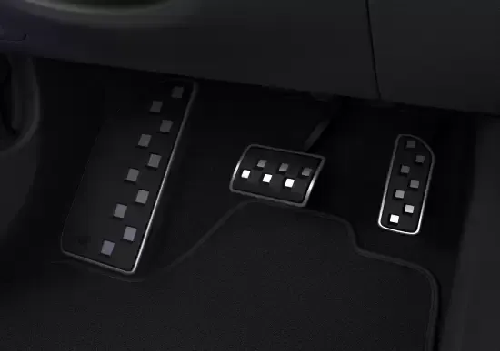 A close up of a car 's brake pedals Ioniq 5 N