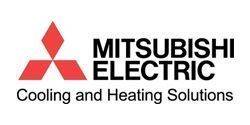 The logo for mitsubishi electric cooling and heating solutions.