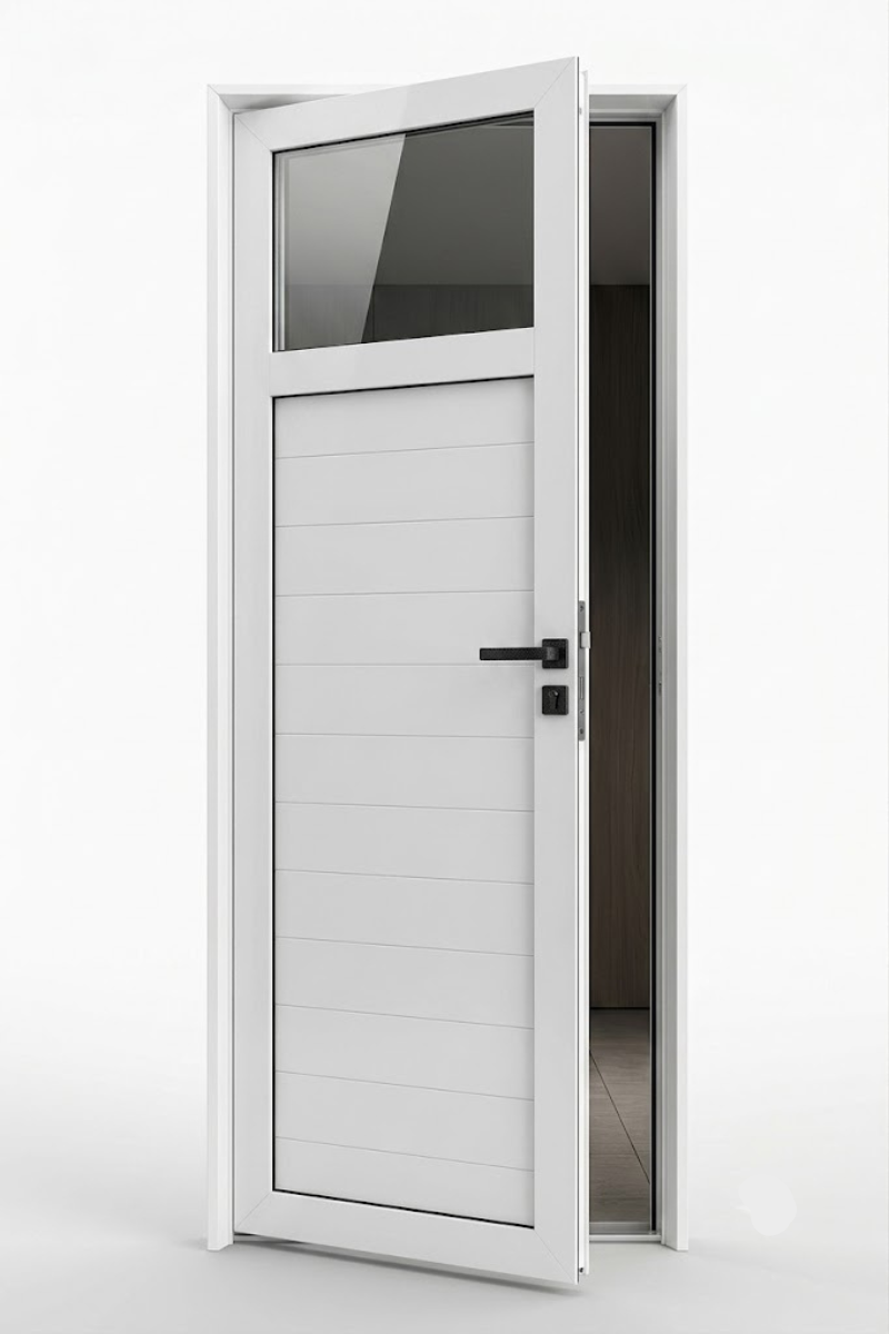Puerta de interior vidrio 1/4 superior de 0,80x2,00