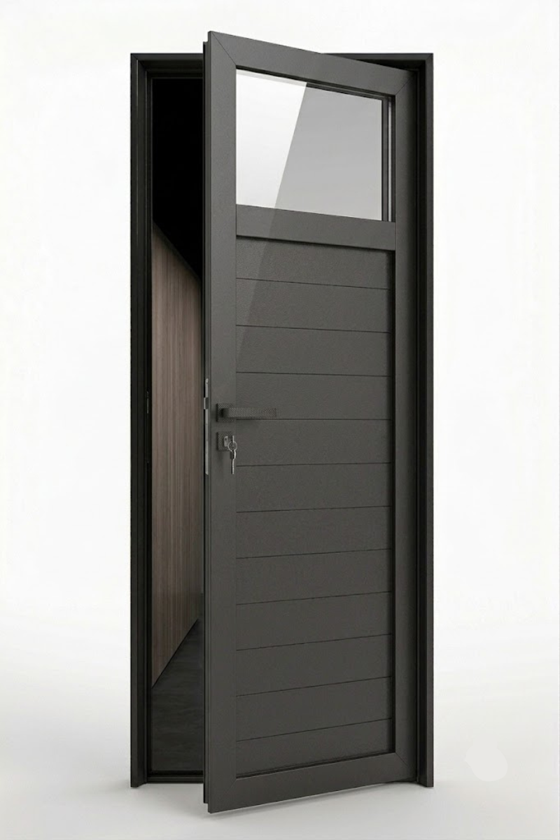 Puerta de exterior 1/4 de vidrio de 0,80x2,00