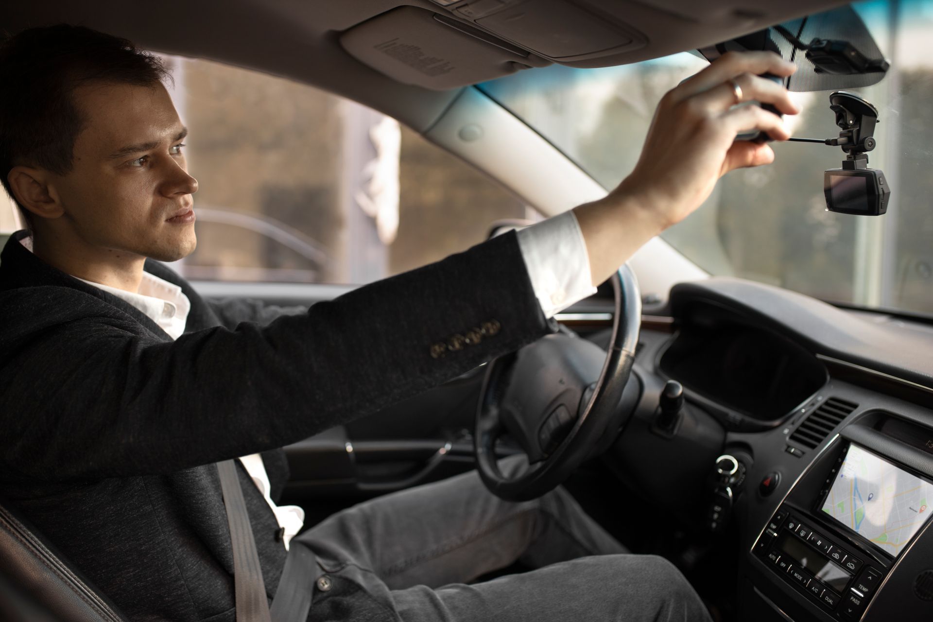 Person reaching into a car dashboard compartment with wiring exposed