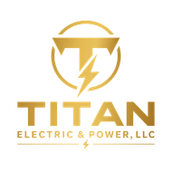 Gold Titan Electric & Power, LLC logo with a lightning bolt inside a circular emblem.