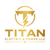 Gold Titan Electric & Power, LLC logo with a lightning bolt inside a circular emblem.