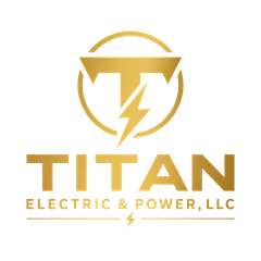 Gold Titan Electric & Power, LLC logo with a lightning bolt inside a circular emblem.