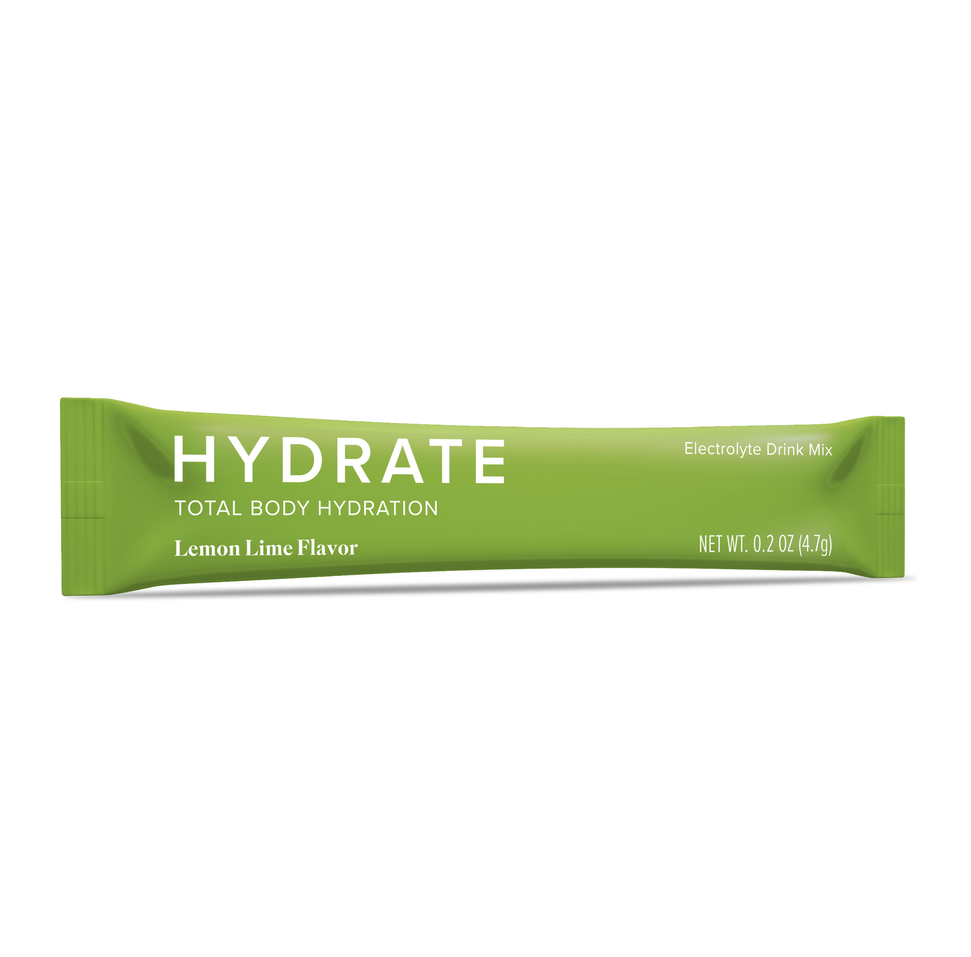 A green packet of hydrate total body hydration.