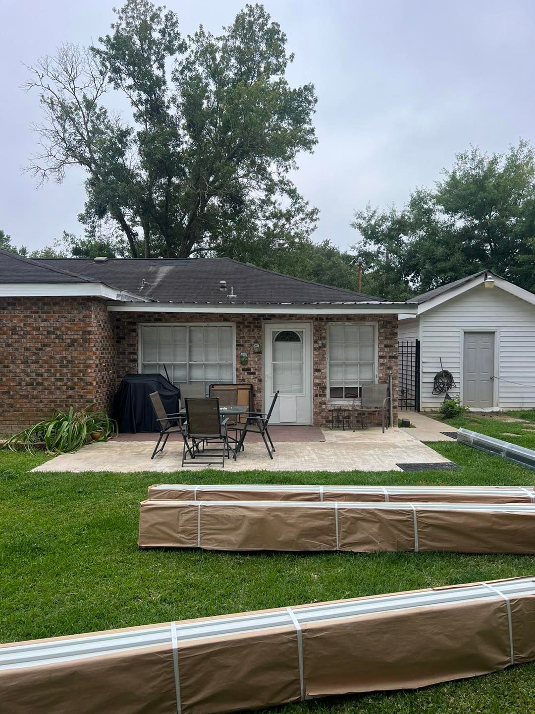 backyard patio before better built patios built a patio cover