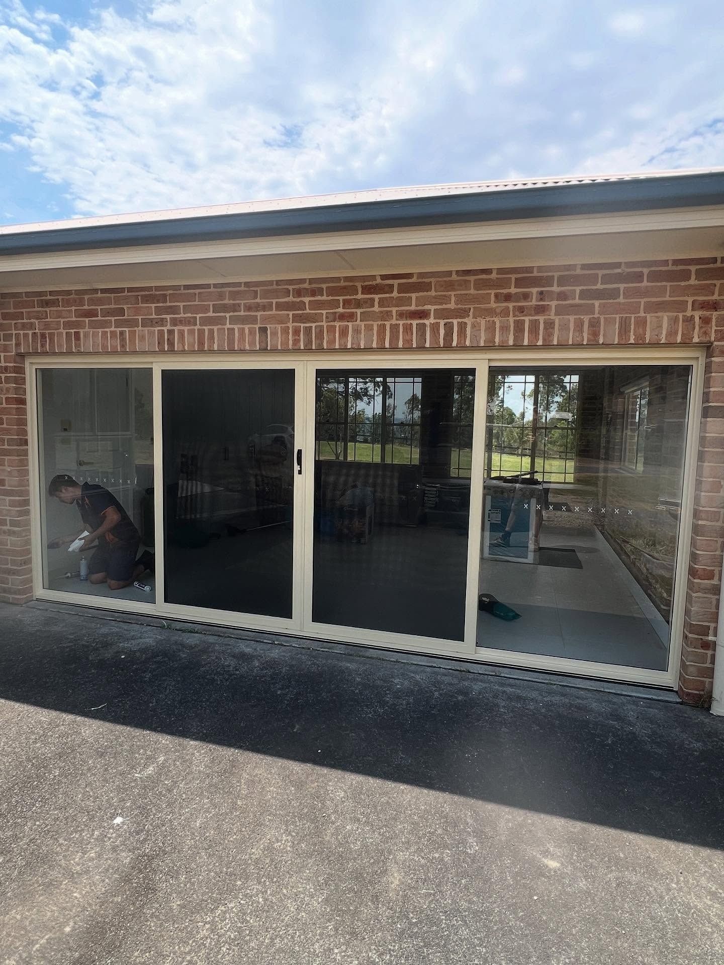 House with large sliding doors