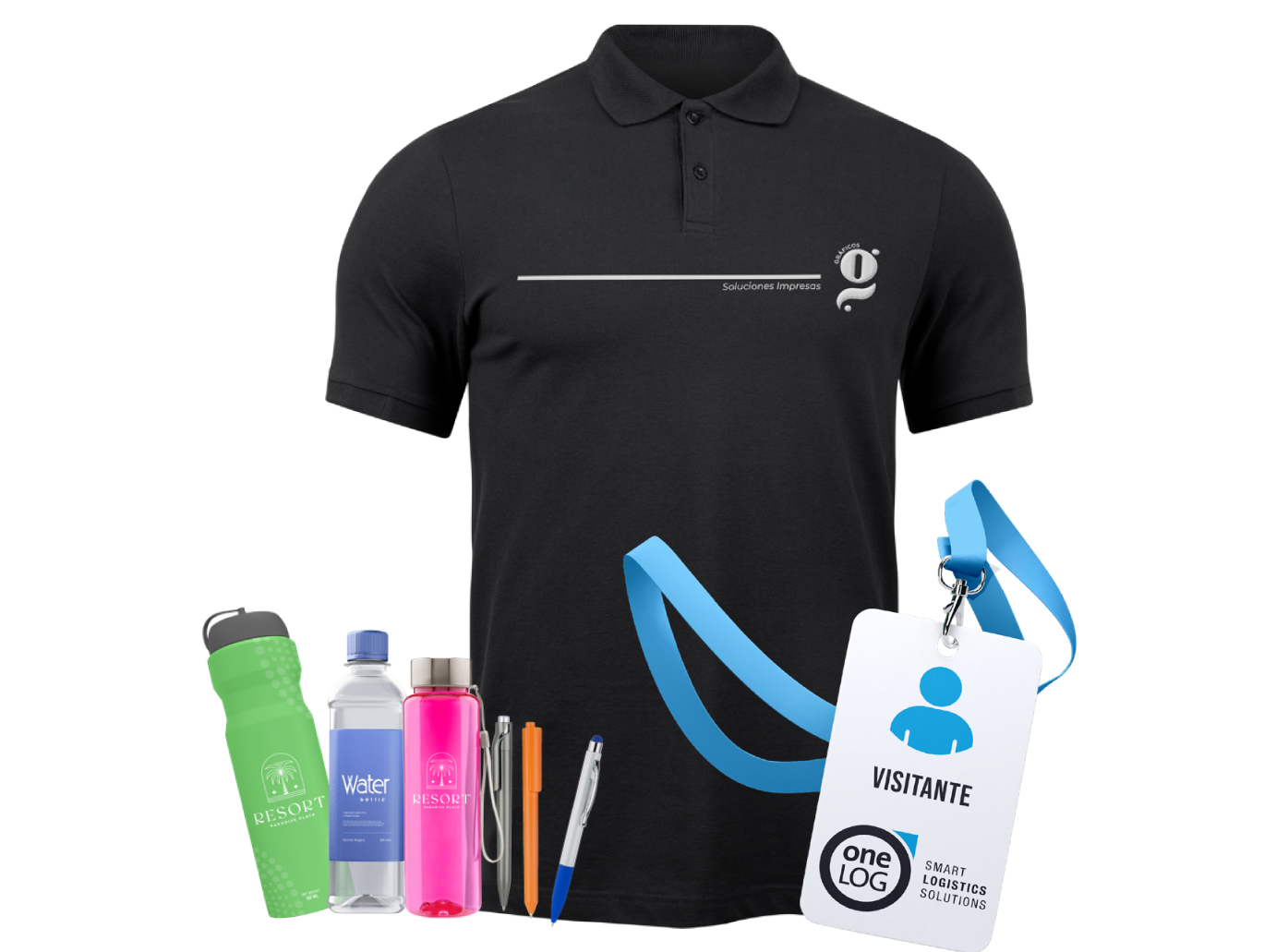 Artículos brandeados, uniformes, Porta gafete, material promocional