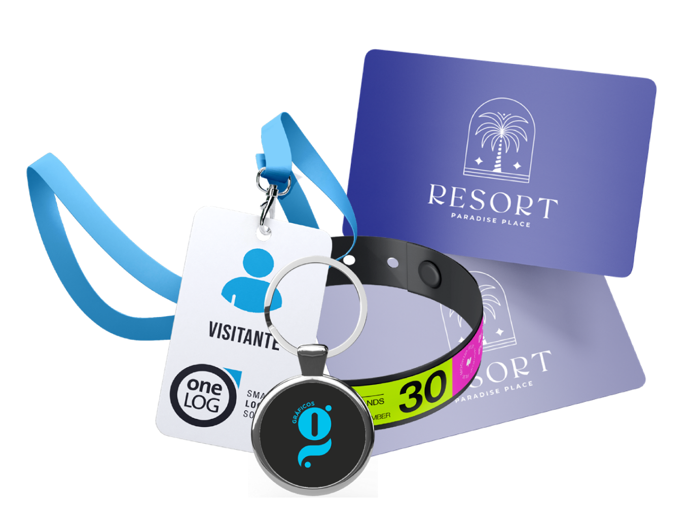 Llaveros personalizados, llave de acceso, gafetes