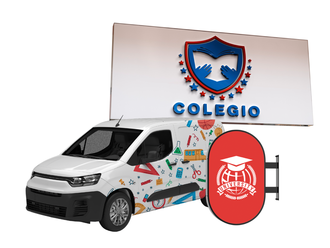 Anuncios 3D y luminosos, rotulación vehicular