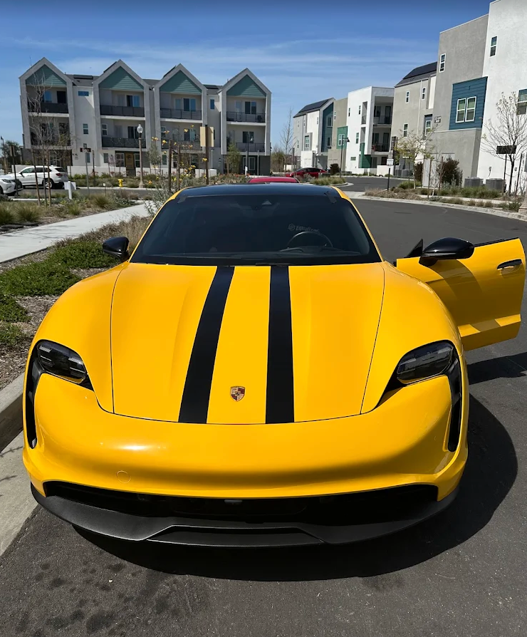 Yellow corvette windshield repair
