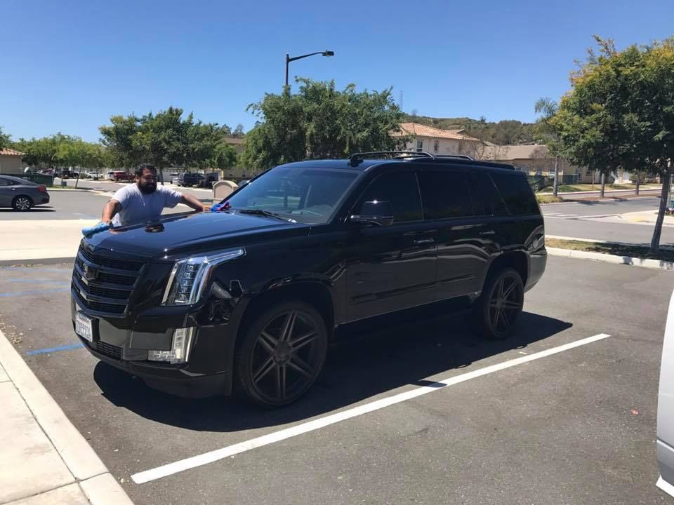 Black SUV windshield repair