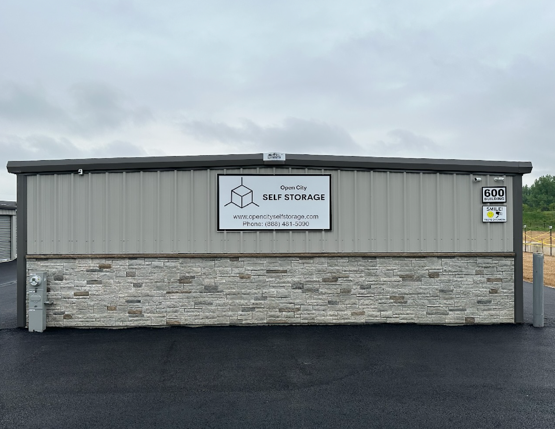 Open City Self Storage facility in Elburn, IL featuring secure gated units and clean driveways.