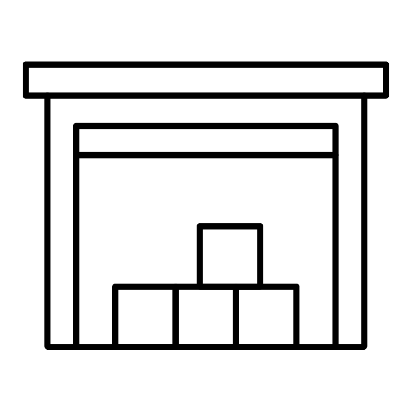 Boxes in a storage unit icon representing secure and reliable storage solutions.