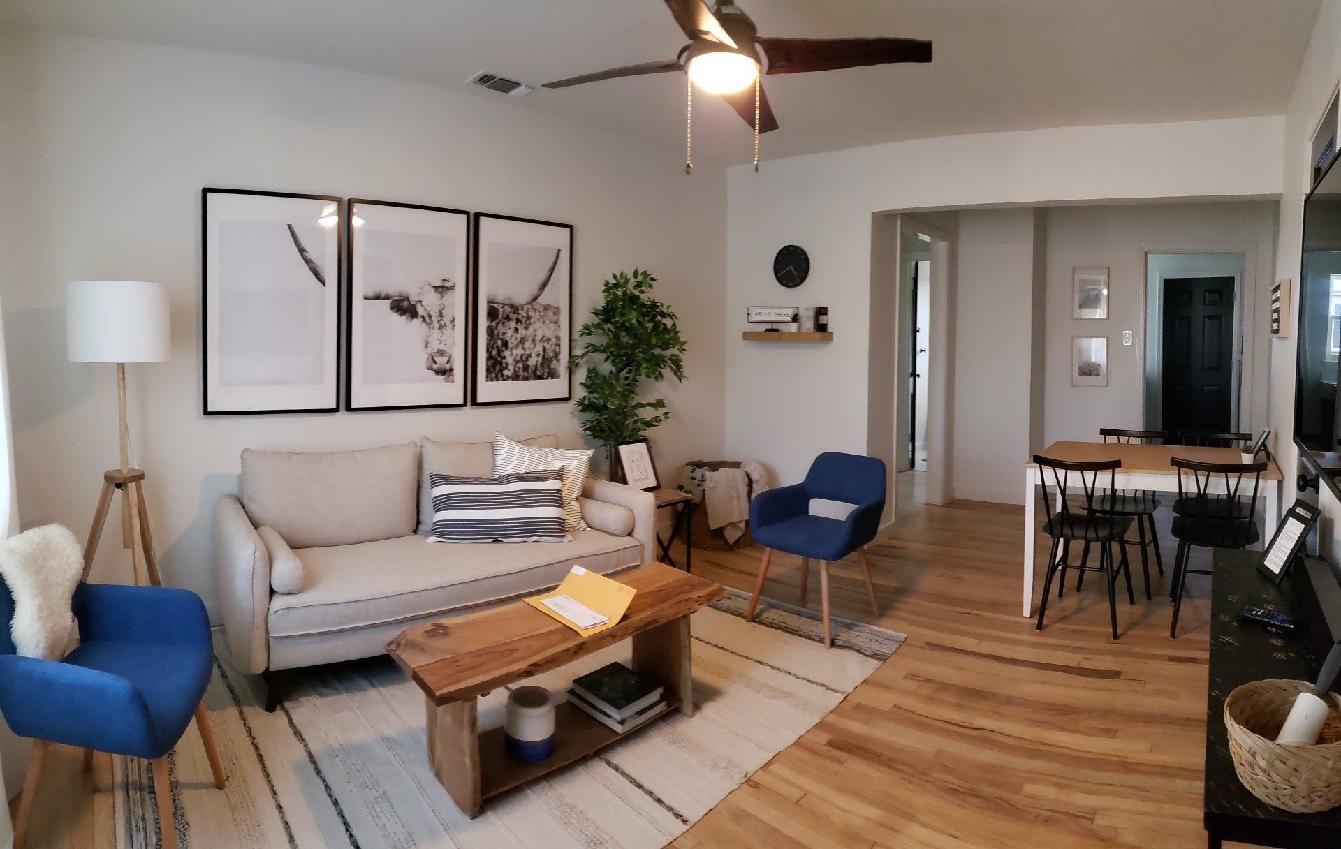 Investor friendly full service renovation for short term rental with modern finishes and hardwood flooring including interior painting in Las Colinas Valley Ranch